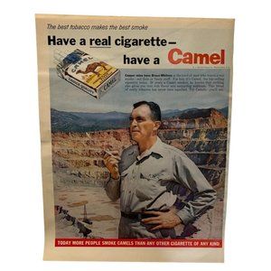 Vintage 1958 Print Ad Camel Cigarettes for Real People Copper Mine Bruce Whitney